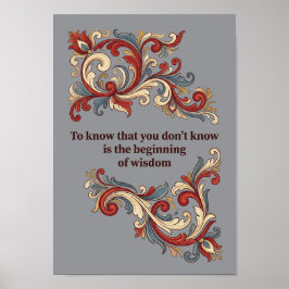 Nordic Rosemaling Poster, Wisdom Quote Wall Art Poster
