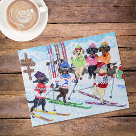 Nordic Skiing Labradors Painting Pussel