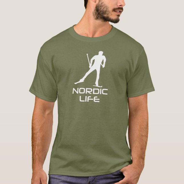 Nordic Skiing Life T Shirt (Framsida)