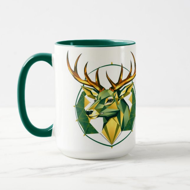 Nordic Style Geometric Deer Personalized Mugg (Vänster)