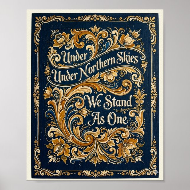 Nordic Telemark Rosemaling Art Poster (Framsidan)