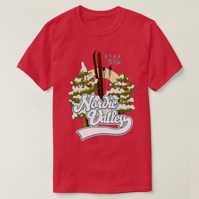 Nordic Valley Utah Ski T Shirt (Design framsida)