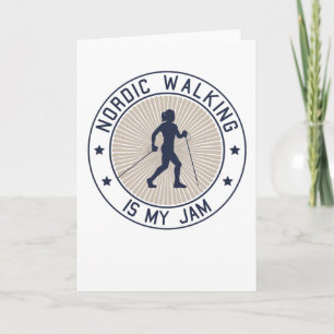 Nordic Walking Walker Woman with Sticks Gift Kort