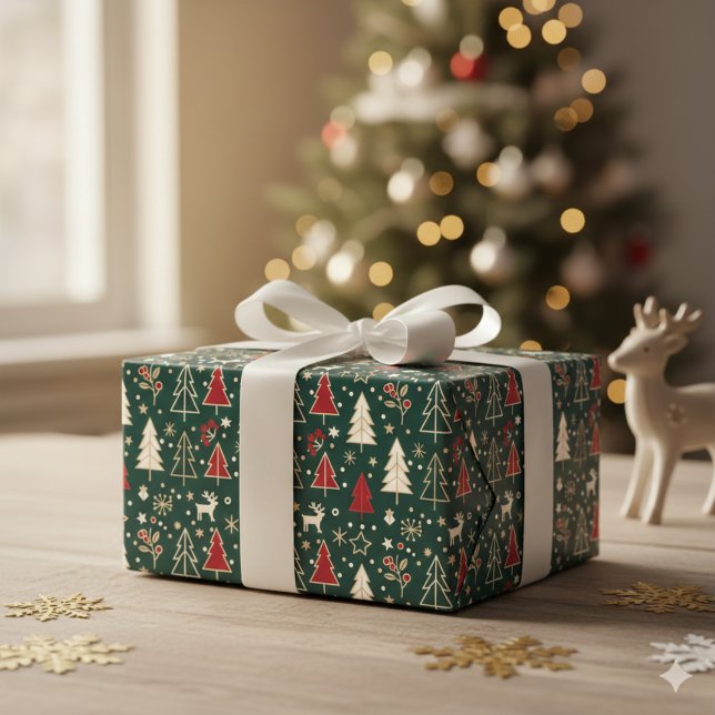 Nordic Winter Wonderland Seamless Pattern Presentpapper (Skapare uppladdad)