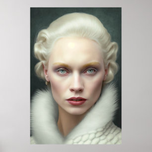 Nordic Woman Porträtt Airbrush Poster