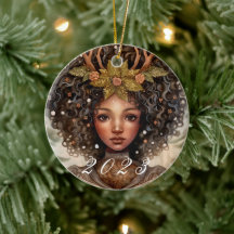 Nordic Yule Goddes Ornament med Anpassningsbar År