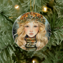 Nordic Yule Goddes Ornament med Anpassningsbar År