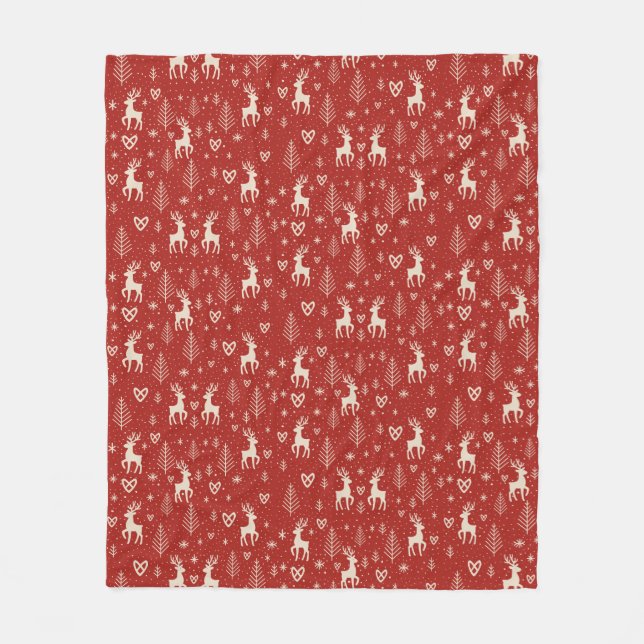 Nordic Yuletide Reindeer Fleecefilt (Framsidan)