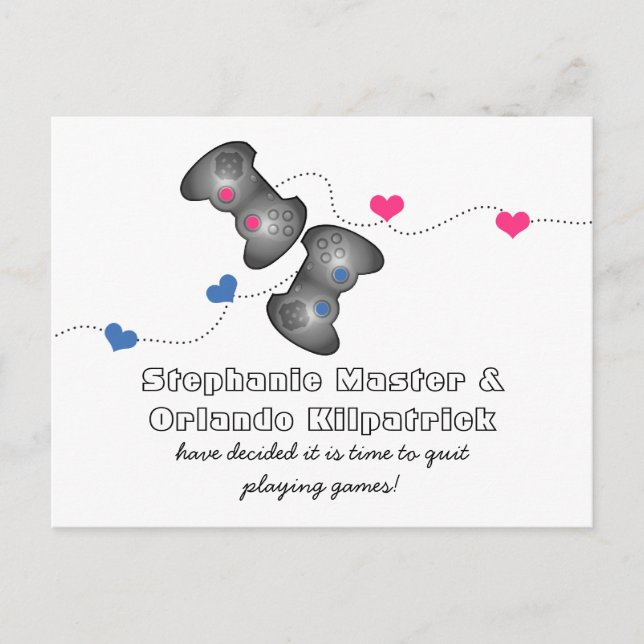 Nördig spelare Spara datum vykort (Framsida)