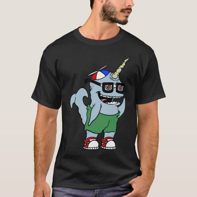 Nördiga Narvalen T Shirt (Framsida)