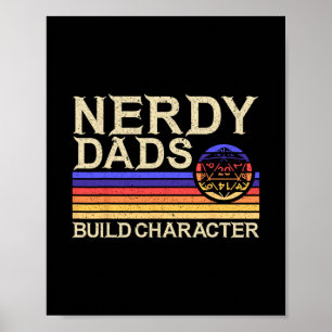 Nördiga Pappa Rpg Spelande D20 Brädspel Roligt Rpg Poster