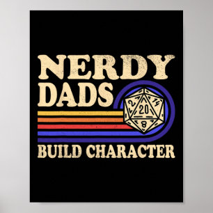 Nördiga Pappa Rpg Spelande D20 Brädspel Roligt Rpg Poster