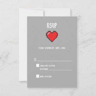Nördigt 8-bitars hjärta rsvp OSA kort