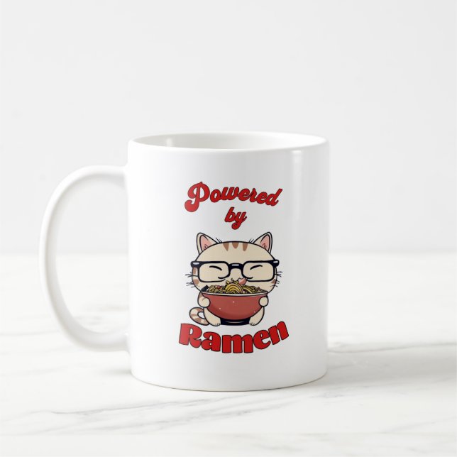 Nördigt katt kraftdriven av ramen  kaffemugg (Vänster)