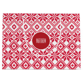 Nordikt snöflingemönster anpassat namn jul 