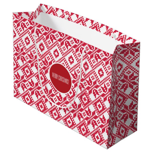 Nordikt snöflingemönster anpassat namn jul  (Baksidan Vinklad)