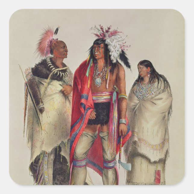 NordIndian, c.1832 Fyrkantigt Klistermärke (Framsida)
