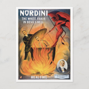 Nordini~ In Djävulen helvetes Vintage Magic Act Vykort