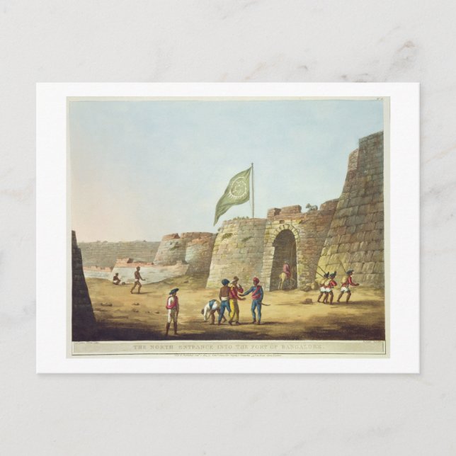 Nordinträdet i Fort i Bangalore, pla Vykort (Framsida)