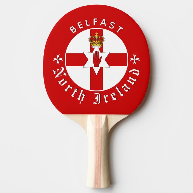 Nordirisk paddla, Belfast, Irish Ulster Flagga Pingisracket (Framsidan)