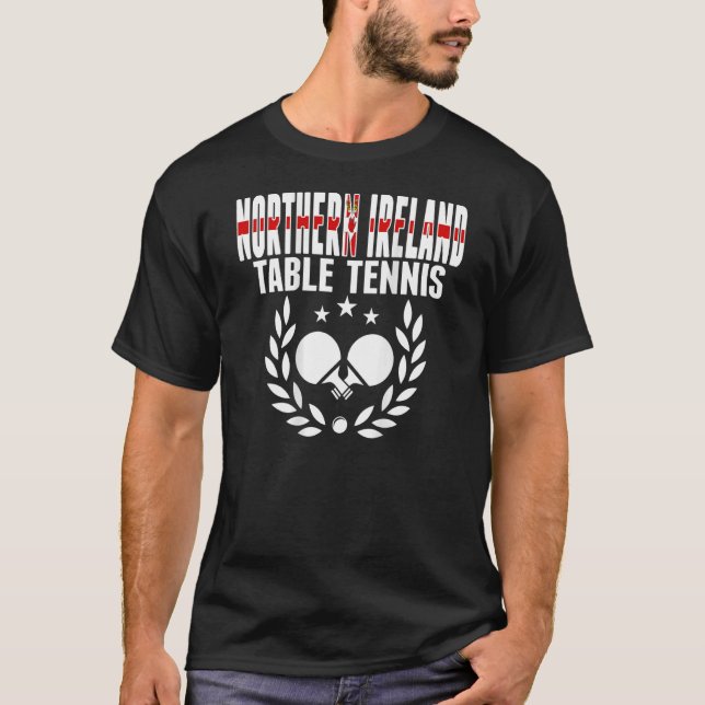 Nordirland Ping Pong Northern Irish Bord T Shirt (Framsida)