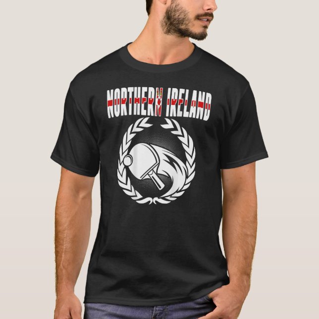 Nordirland Ping Pong Northern Irish Bord T T Shirt (Framsida)