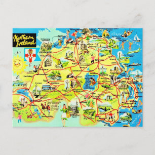 Nordirland Vintage Kart Postkort Vykort
