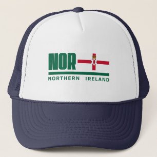 Nordirlands Flagga och text Keps