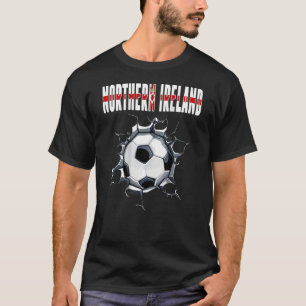 Nordirlands fotbollsspelare - Fläkt i krackat skic T Shirt