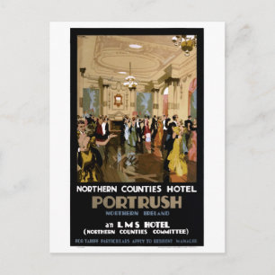 Nordirlands Portrush Vintage resor Poster Vykort