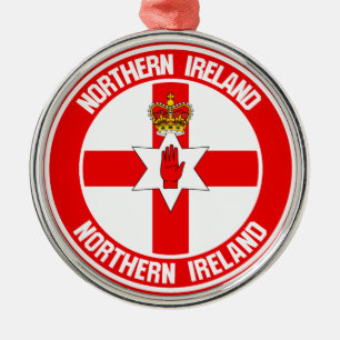 Nordirlands Round Emblem Julgransprydnad Metall