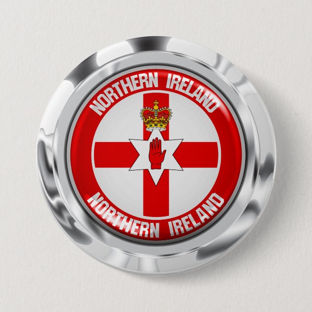 Nordirlands Round Emblem Knapp (Framsida)