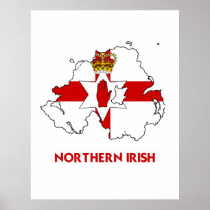 NORDIRLÄNDSK KARTA POSTER