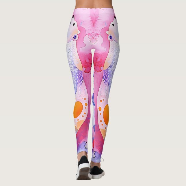 Nordisk björn i vattenfärg leggings (Baksida)
