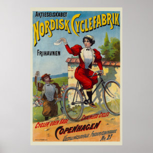 Nordisk Cyclefabrik Dutch Vintage affisch 1899