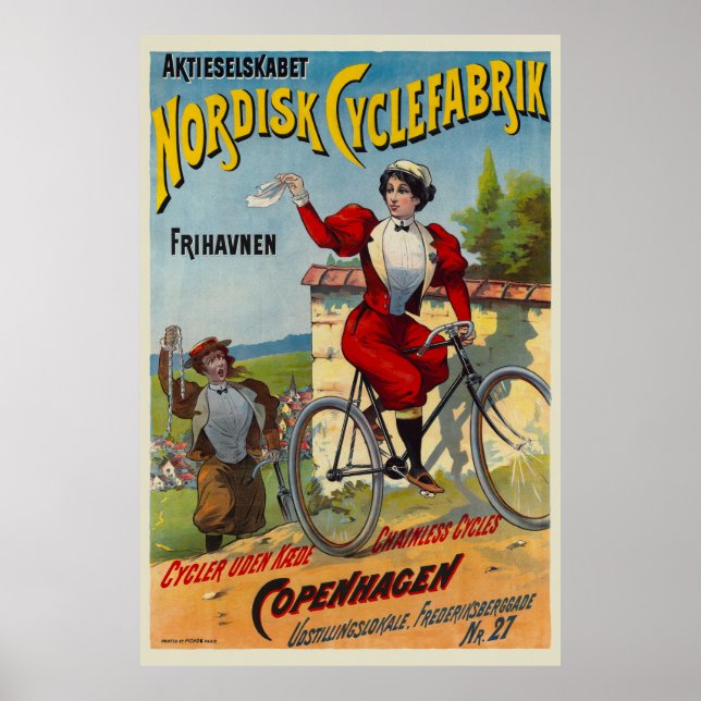 Nordisk Cyclefabrik Dutch Vintage affisch 1899 (Framsidan)