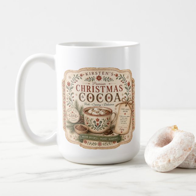 Nordisk etikett för het choklad kaffemugg (Med munk)