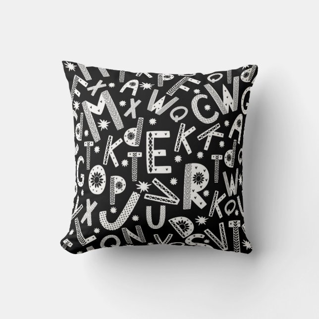 Nordisk folkart Alpha Jumbles Dekorativ kudde (Framsida)