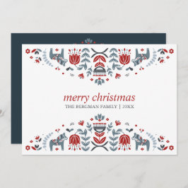 Nordisk Folkkonst | Dalahäst Jul Helgdag Julkort