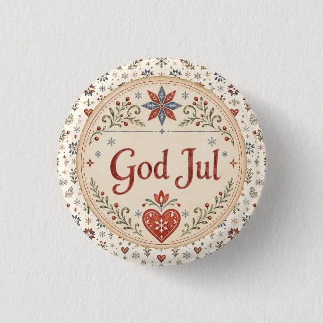 Nordisk God Jul | Norsk jul Knapp (Framsida)