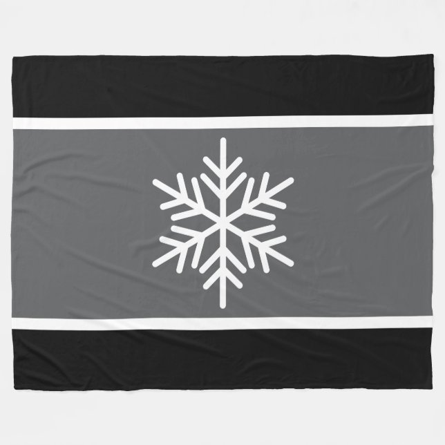 Nordisk Grått Svartvit Rand Vit Alprepil Snöflake Fleecefilt (Framsidan (Horisontell))