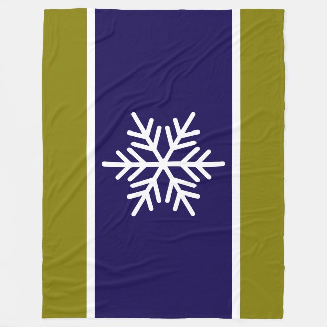 Nordisk havskräfta Blåvitvit Rand Snowflake Fleecefilt (Framsidan)