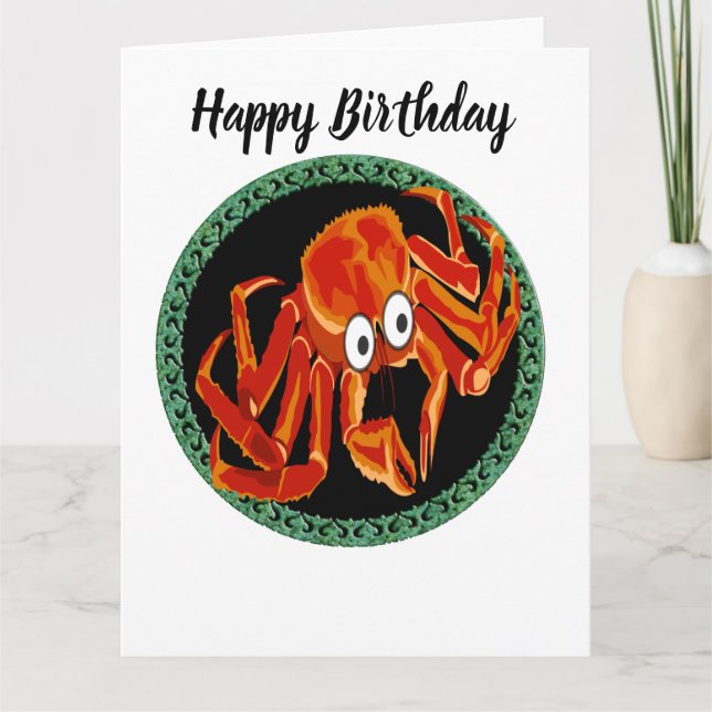 Nordisk havsvik orange kung krabba kort (Framsida)