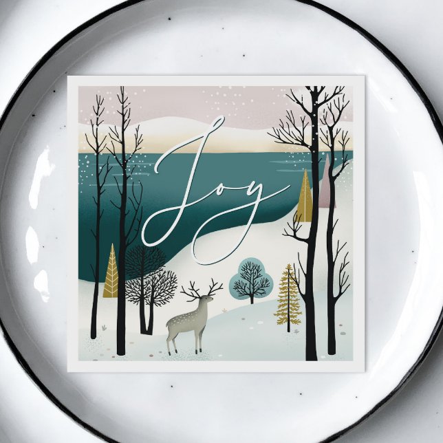 Nordisk jul | Joy Woodland Winter Helgdag Pappersservett (Skapare uppladdad)
