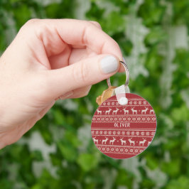 Nordisk jul med renar, personlig nyckelring