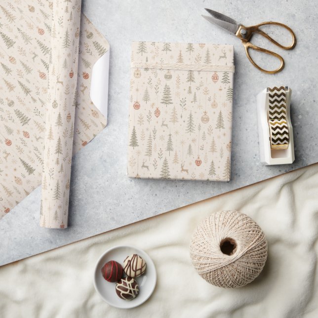 Nordisk julklappspapper | Minimalistisk Presentpapper (Hantverk)