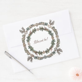 Nordisk krans fyrkantigt klistermärke