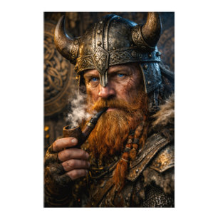 Nordisk krigare i vinterljus fototryck