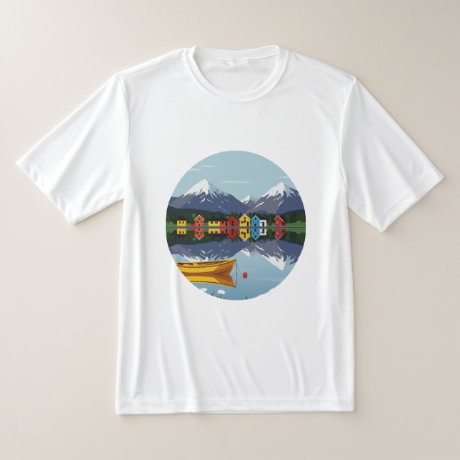Nordisk minimalistisk landskap t shirt (Laydown)