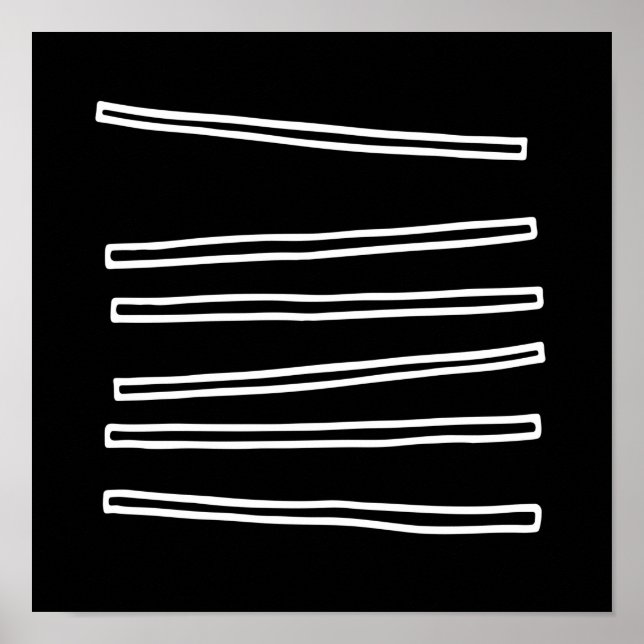 Nordisk minimalistisk svart vit abstrakt geometris poster (Framsidan)